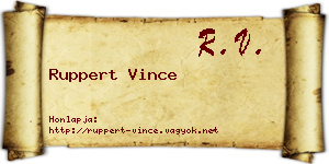 Ruppert Vince névjegykártya